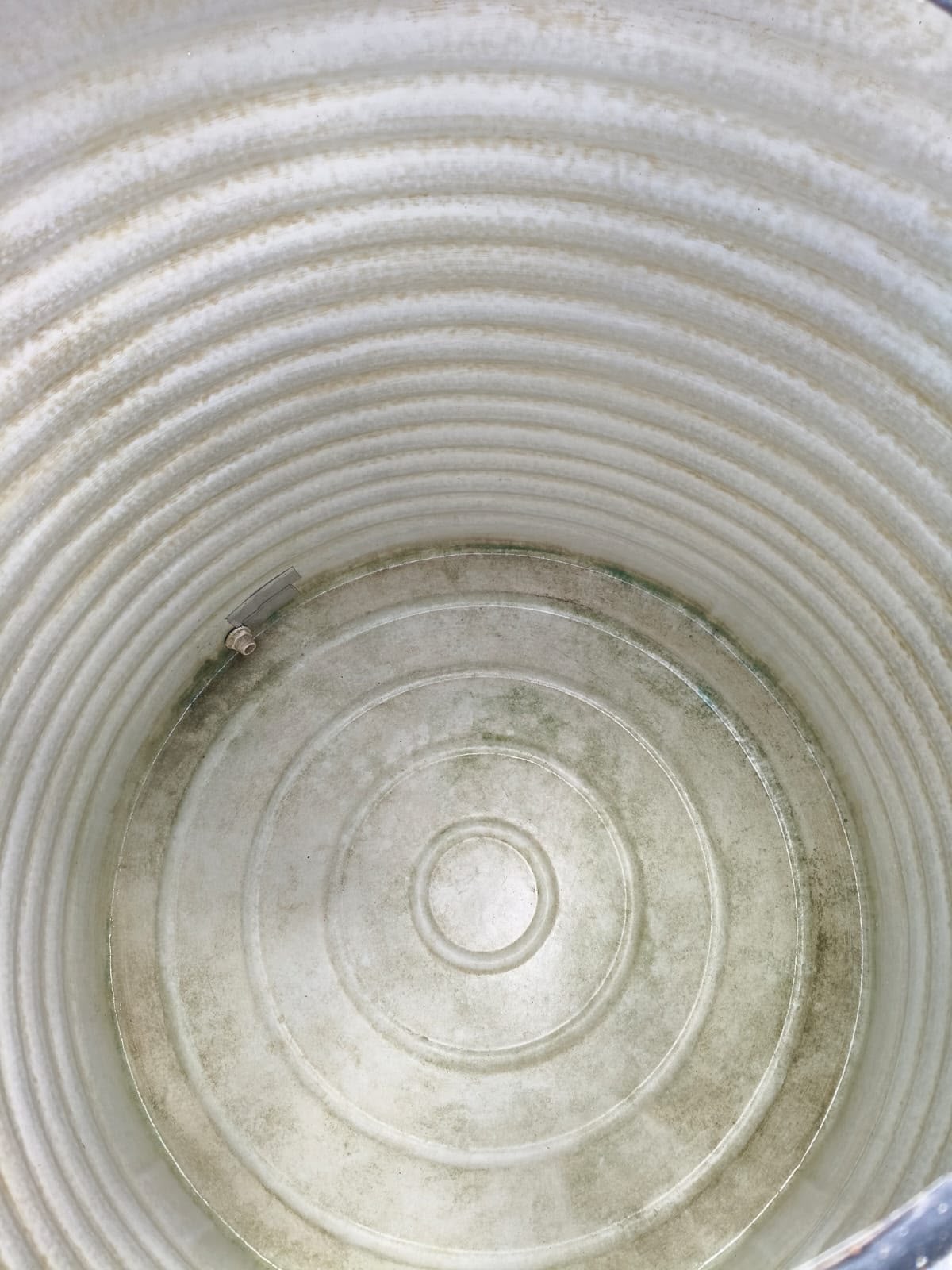 Cleaned plastic water tank interior