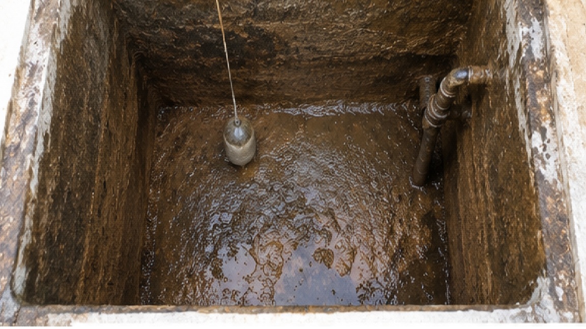 Dirty Water Tank Before Cleaning in Pune