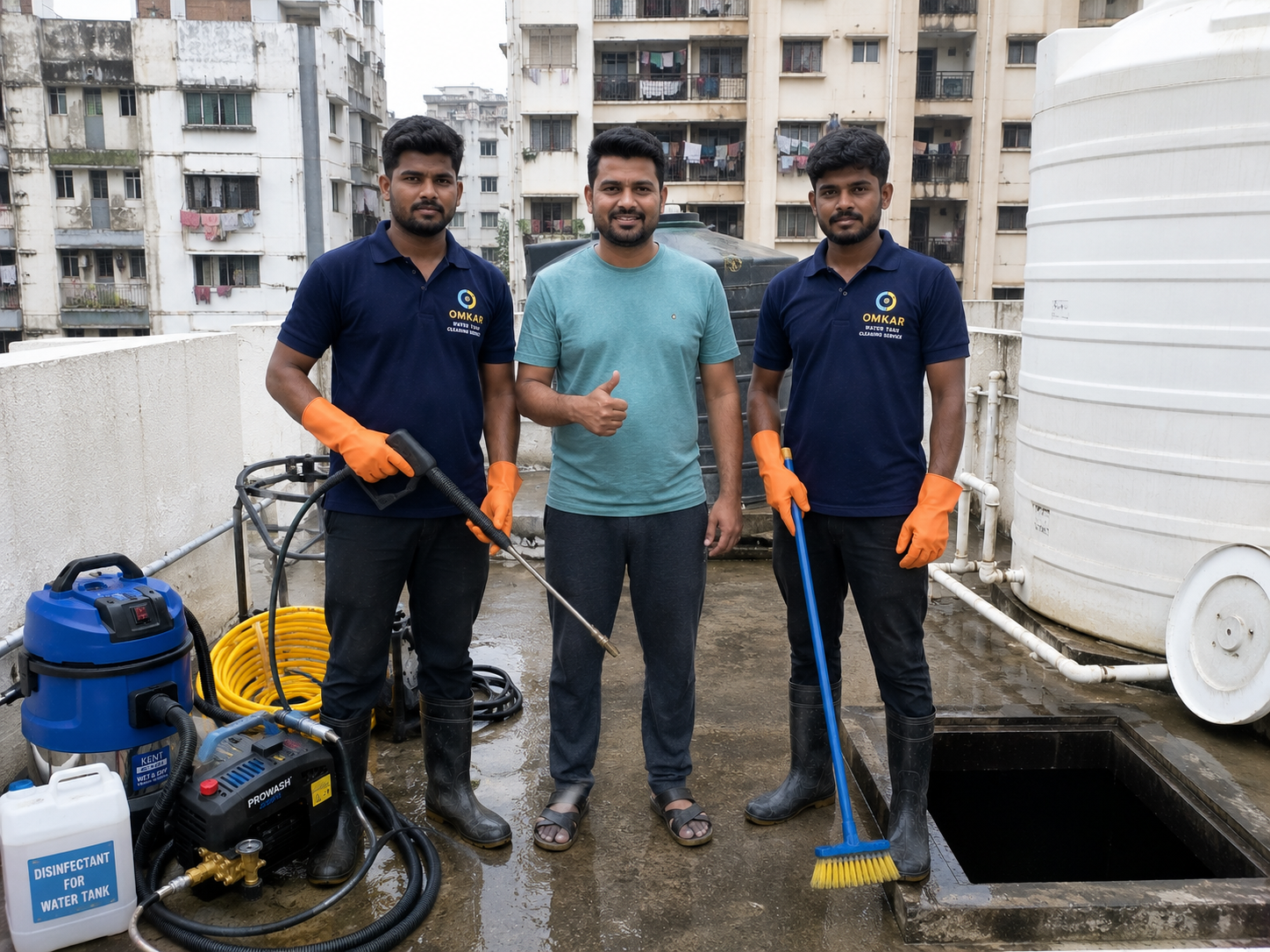 Customer Water Tank Cleaning Work